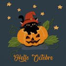 Chat noir et citrouille pour un octobre magique